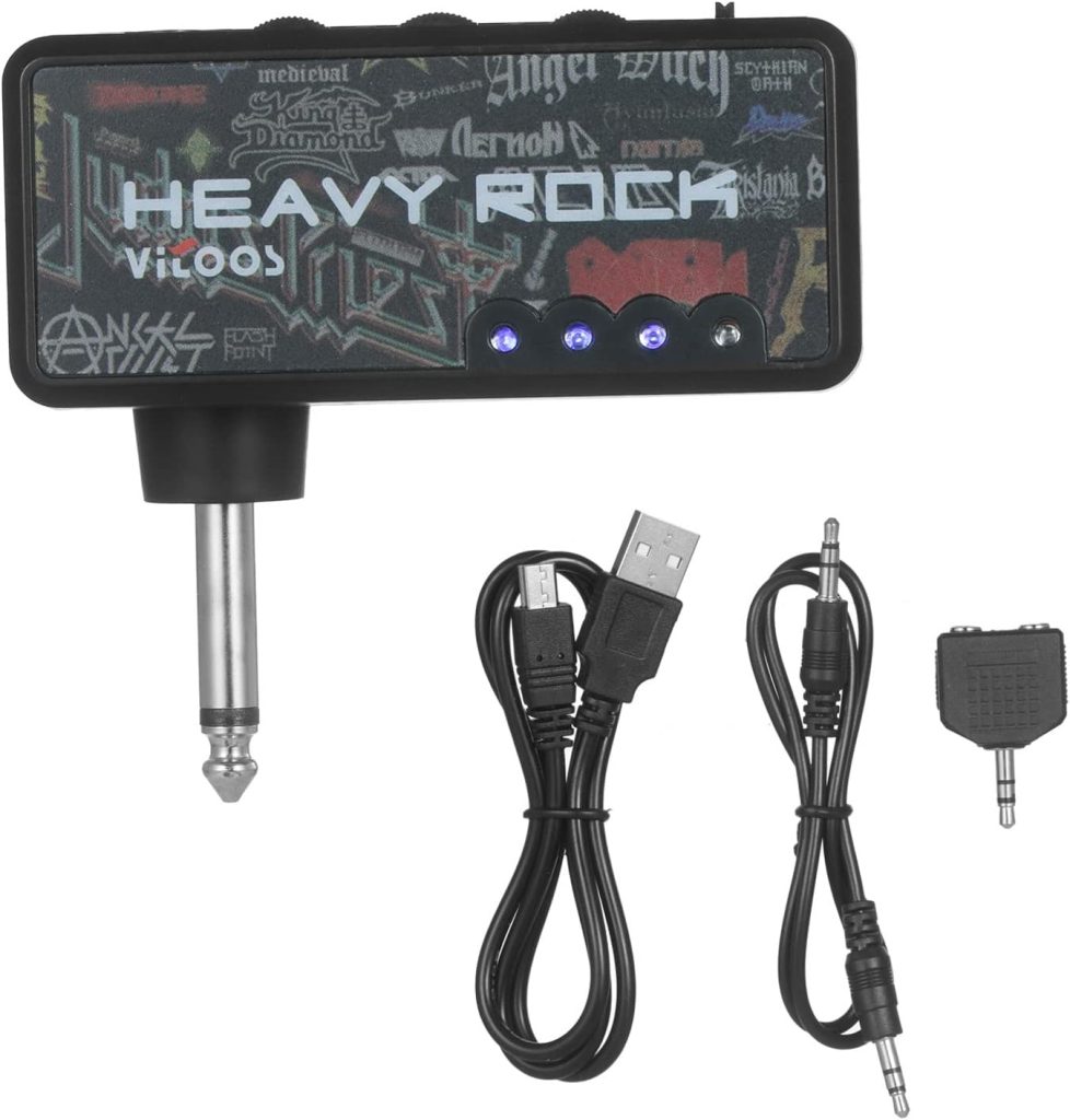 Electric Guitar Plug Headphone Amp Amplifier Heavy Compact Portable