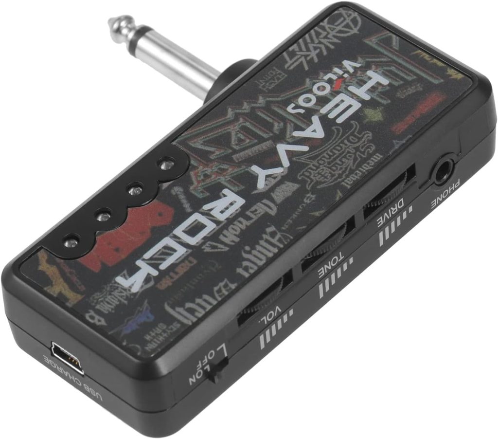 Electric Guitar Plug Headphone Amp Amplifier Heavy Compact Portable