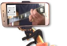 smartphone guitar capo android and iphone compatible dock headstock neck clamp cell phone holder aid musicians electric